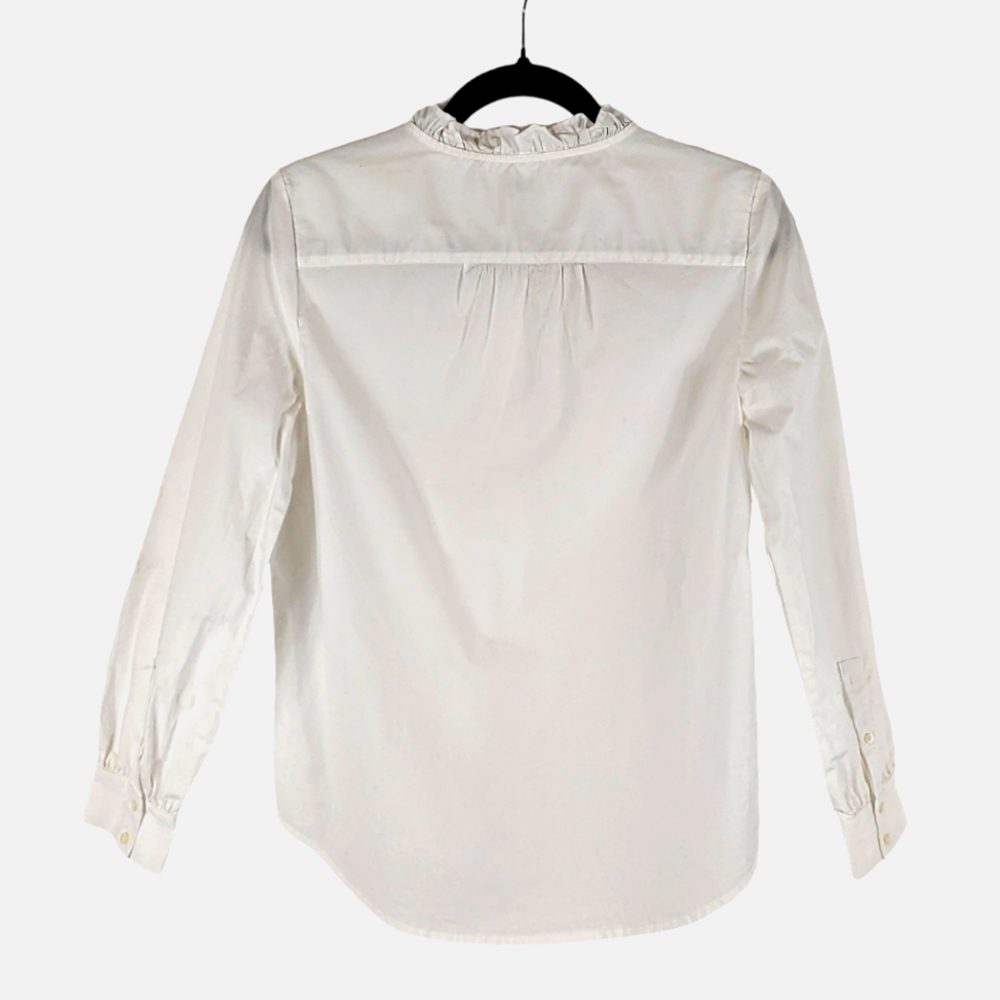 J. Crew White Ruffled Button-Down Blouse - image 2